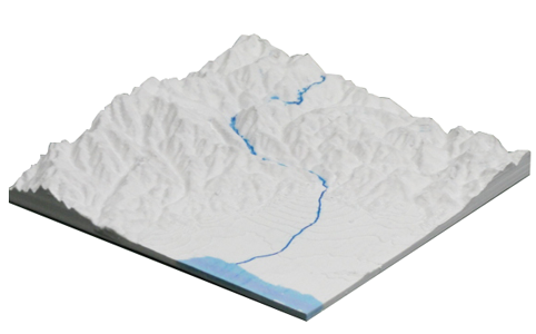 立体白地図・白地形図