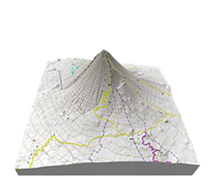 日本百名山・富士山の立体地図・模型、贈り物、記念品、プレゼント