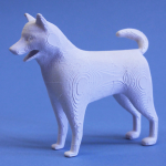 柴犬、模型・飾り・ジオラマに立体の白地材料の製作販売