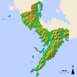 長崎県、立体地図
