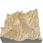谷川岳 立体地形図